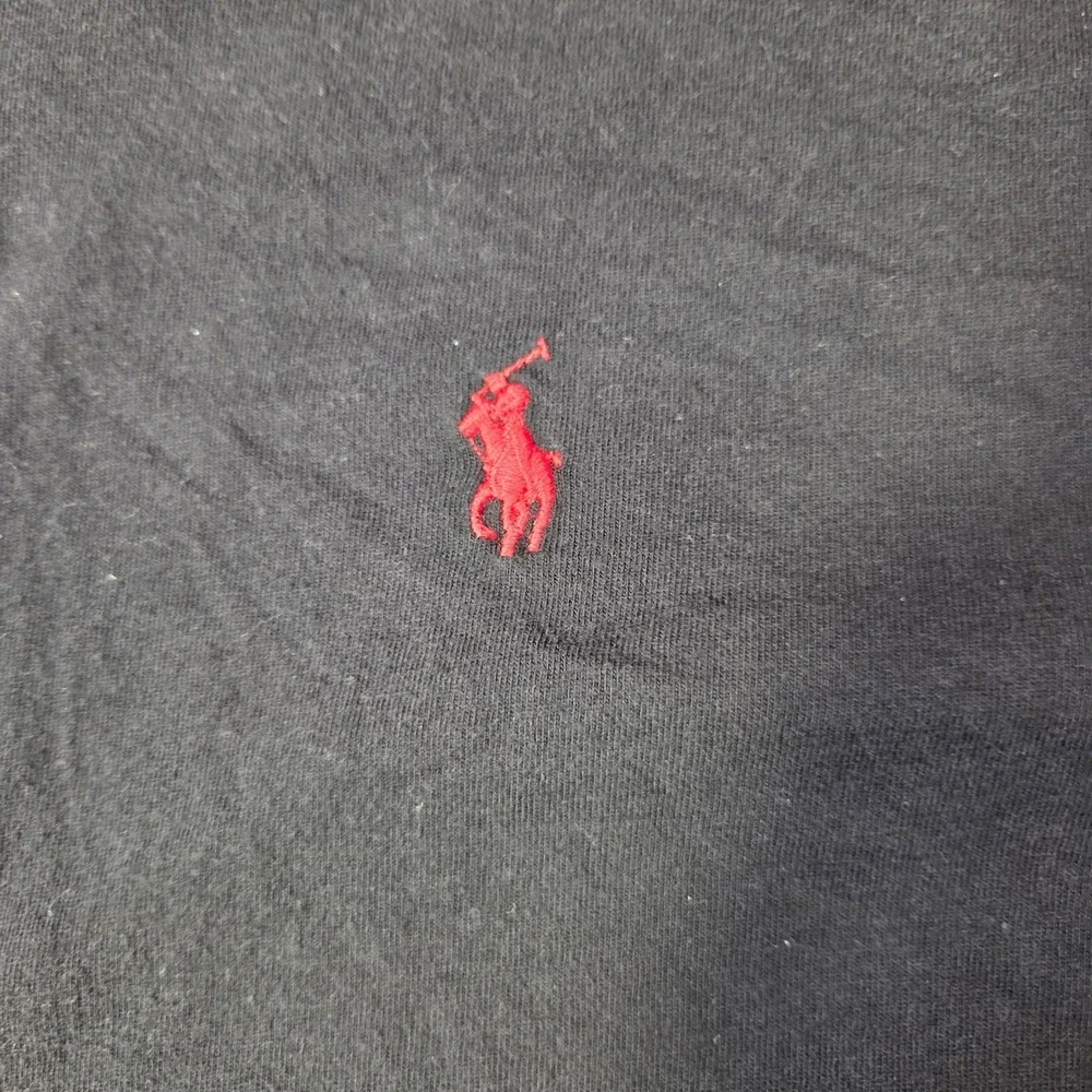 Polo Ralph Lauren Hooded T Shirt Mens Medium Black Red Pony Logo Casual Preppy‎